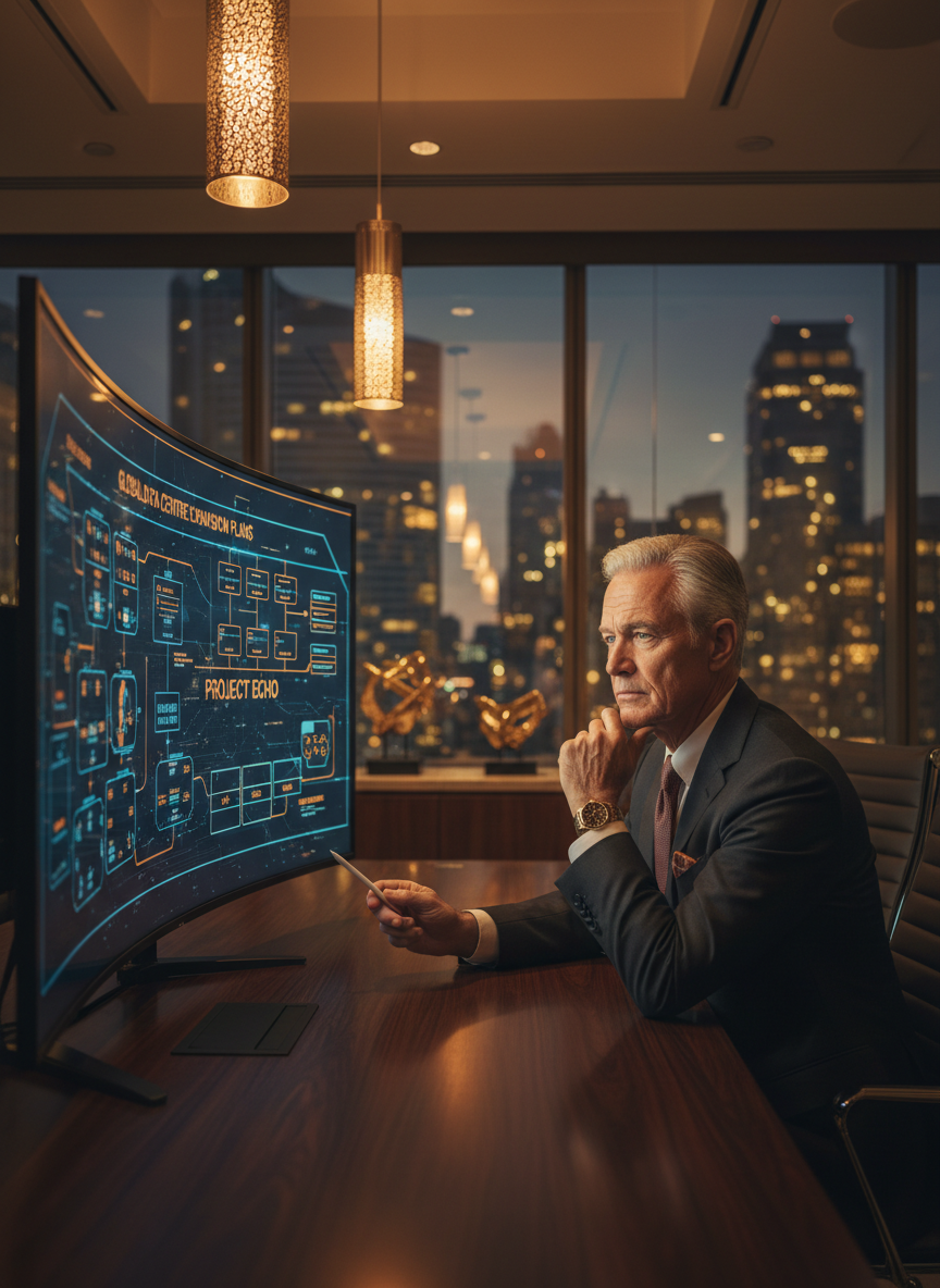 Executive reviewing data centre strategy